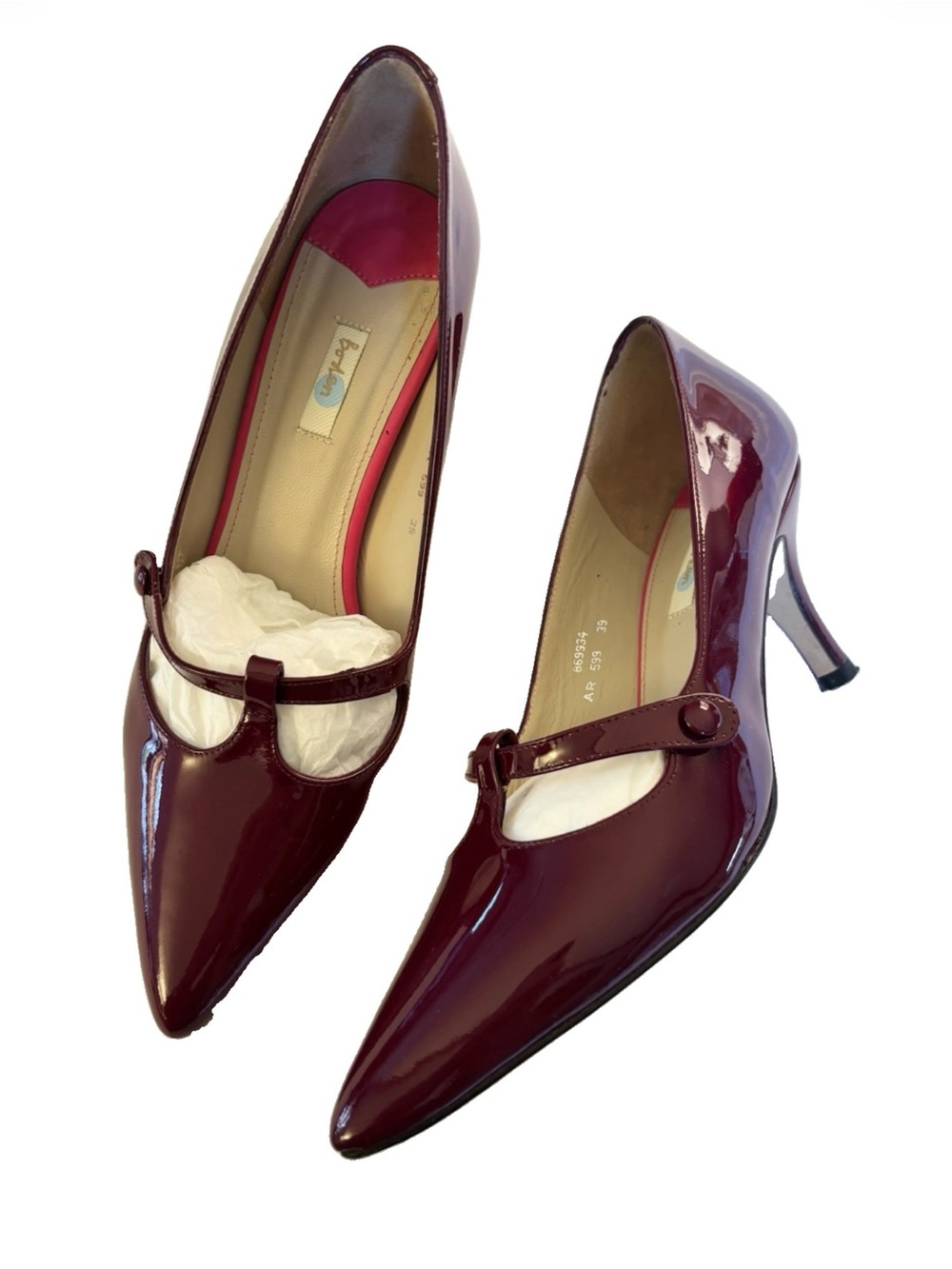 Boden Burgundy Patent Mary Jane Pumps